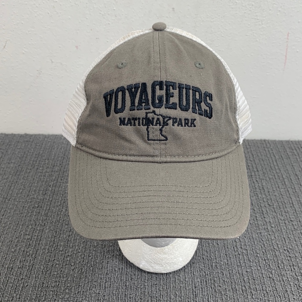 Voyageurs National Park Trucker Hat Mens OSFM Taupe Mesh Back Minnesota Snapback